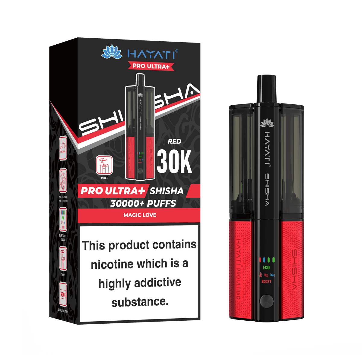 Hayati Pro Ultra Plus Shisha 30k Puffs Prefilled Pod Kit