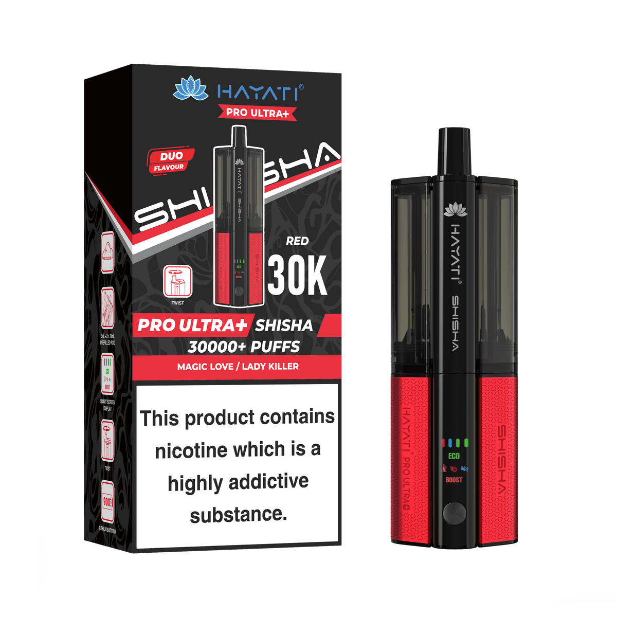 Hayati Pro Ultra Plus Shisha 30k Puffs Prefilled Pod Kit