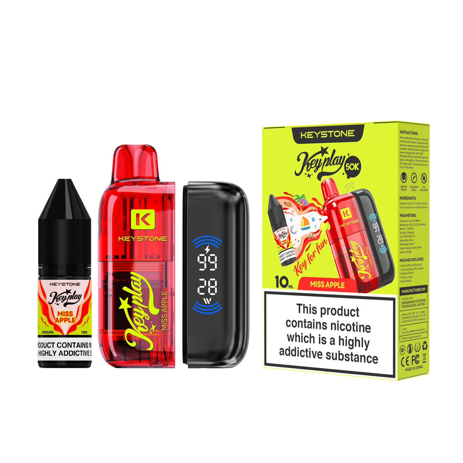 Keystone Keyplay 50K Refillable Pod Vape Kit (50,000 Puffs)