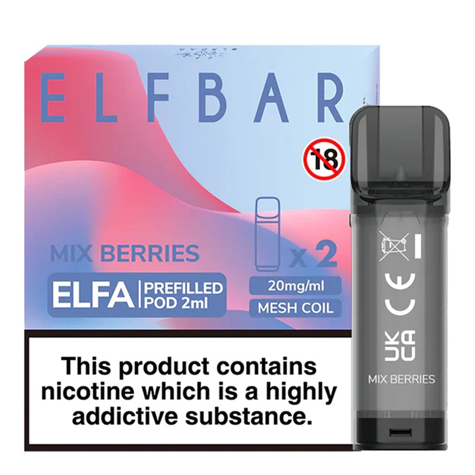 Elf Bar ELFA Pre-Filled E Liquid Pods Nic Salt 2ML 20MG