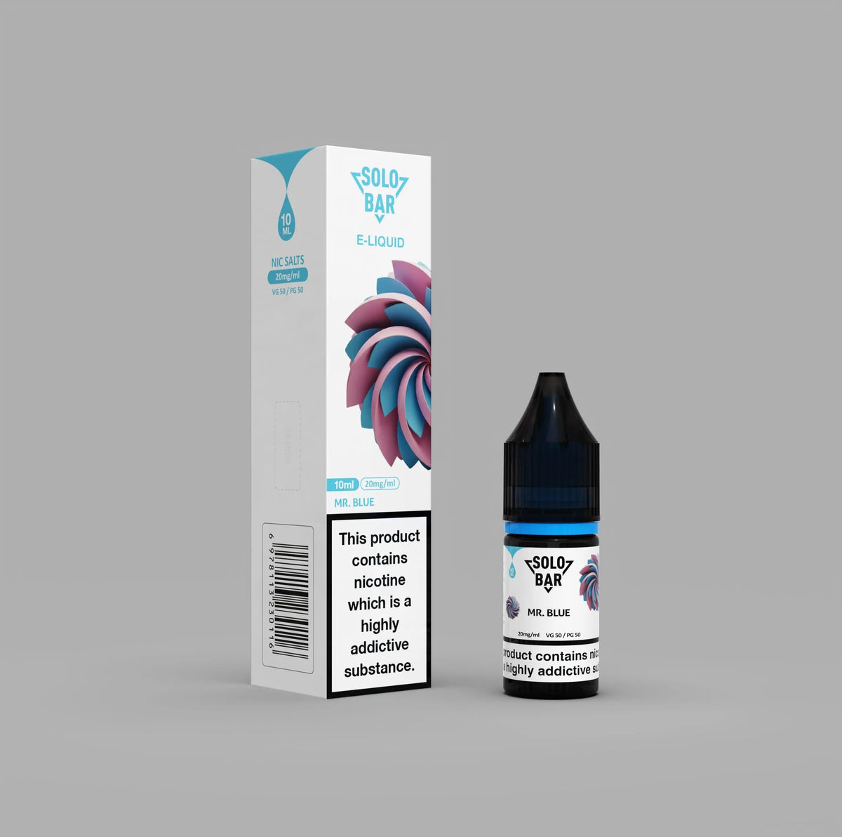 Solo bar e liquid Nic salt 20mg Mr blue