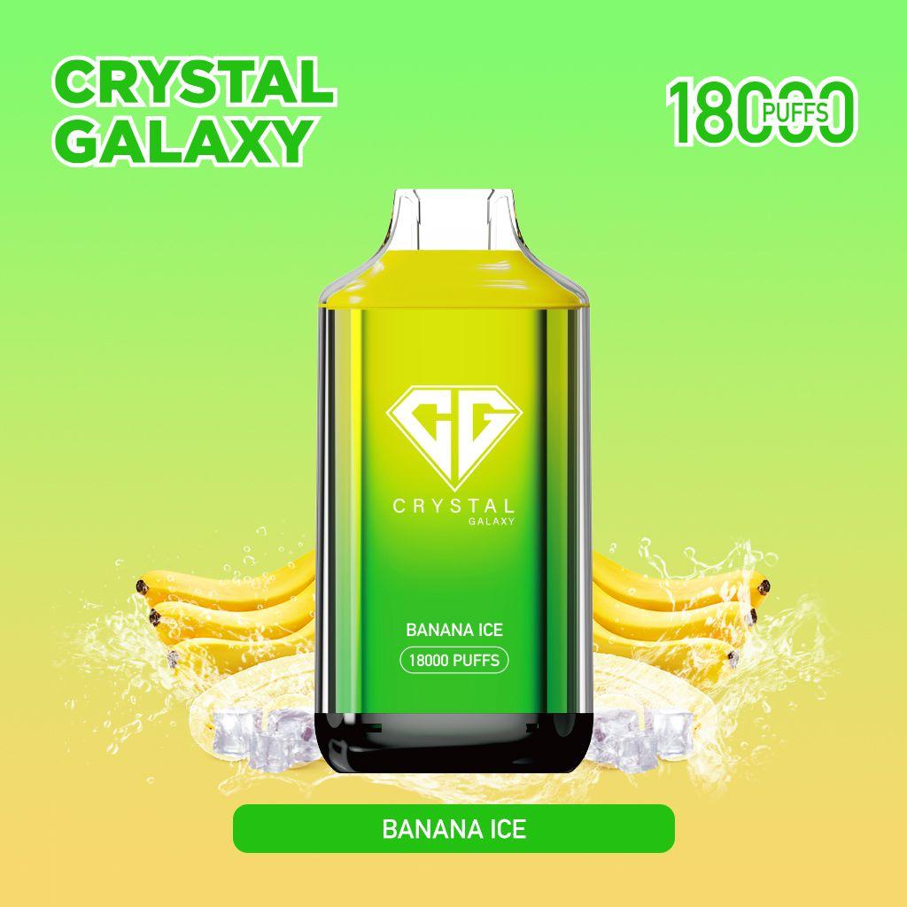 Crystal Galaxy 18000 Puffs Disposable Vape  Banana Ice Flavour