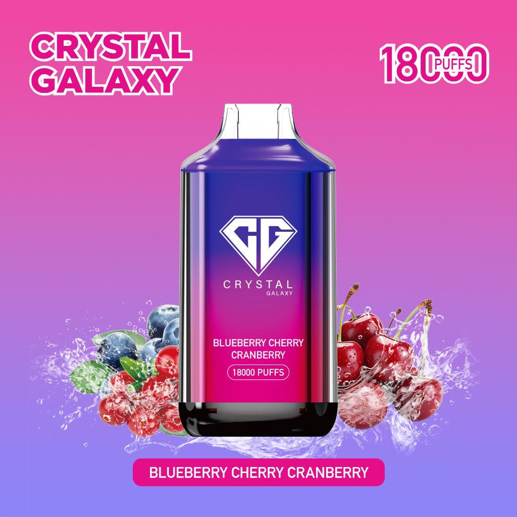 Crystal Galaxy 18000 Puffs Disposable Vape Blueberry Cherry Cranberry Flavour