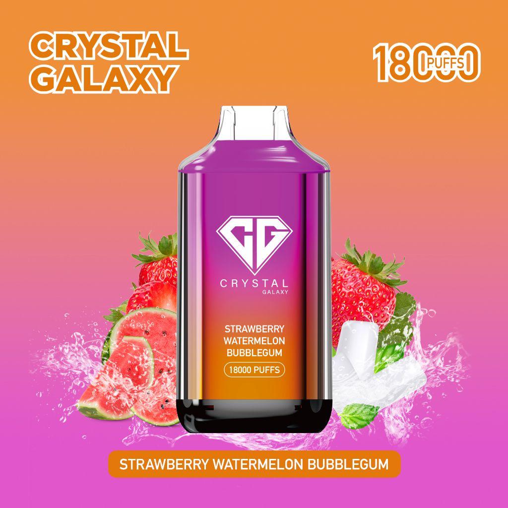 Crystal Galaxy 18000 Puffs Disposable Vape Strawberry Watermelon Bubblegum Flavour