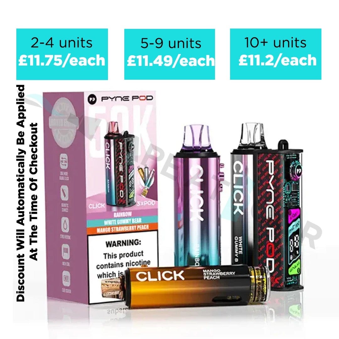 Pyne Pod Click 50K Puffs Prefilled Pod Vape Kit Main Multiuy Deal Image Vape At Door UK