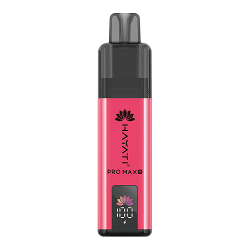 A pink and black Hayati Pro Max+ 4000 vape device shown vertically against a plain white background.