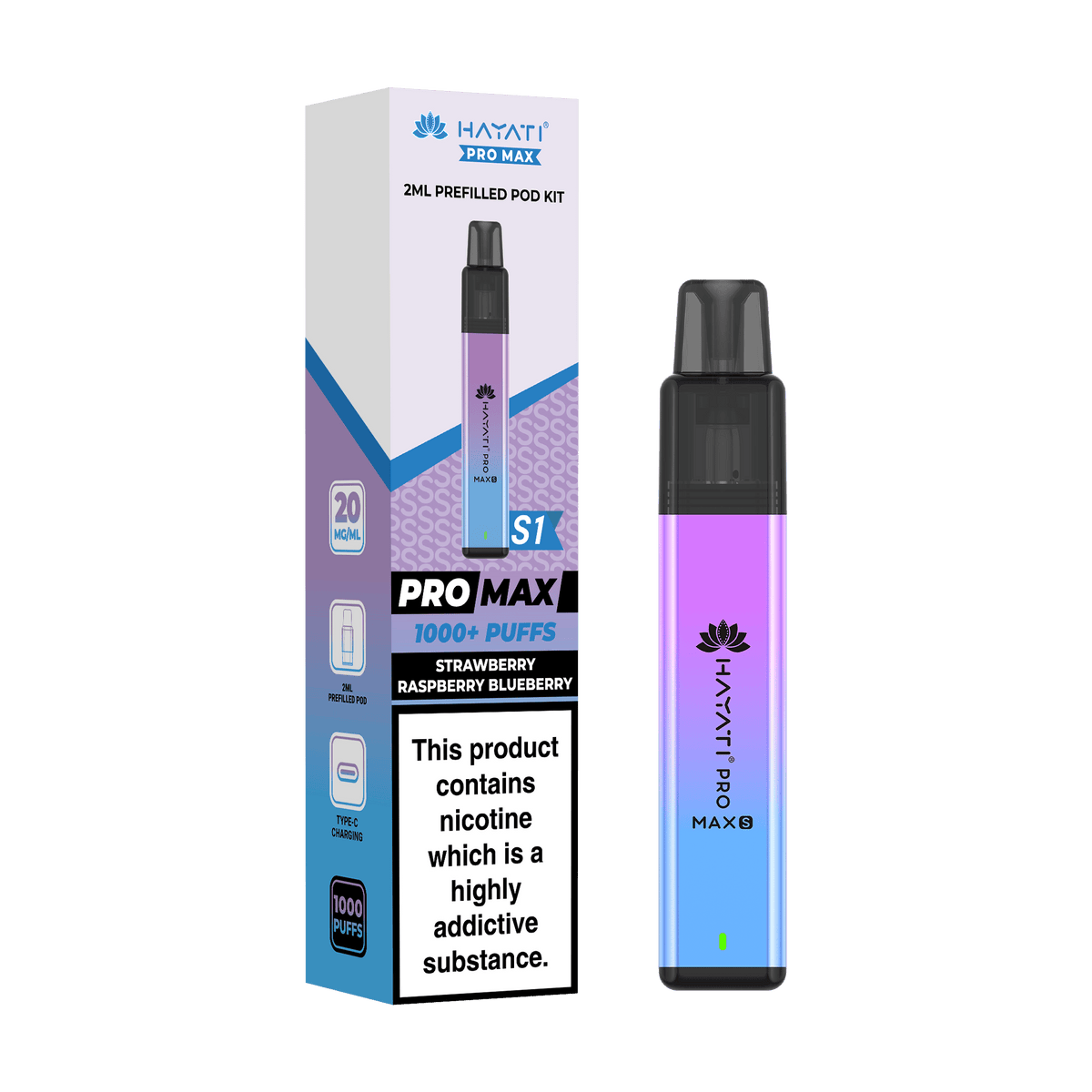 Hayati Pro Max S1 1000 Puff Prefilled Pod Kit