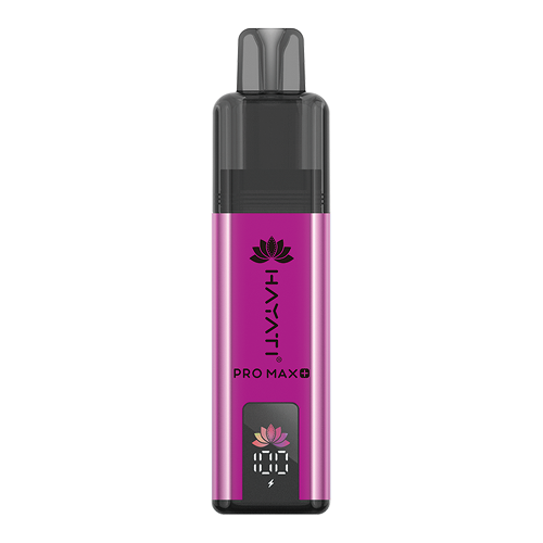 A pink and black Hayati Pro Max+ 4000 vape device shown vertically against a plain white background.