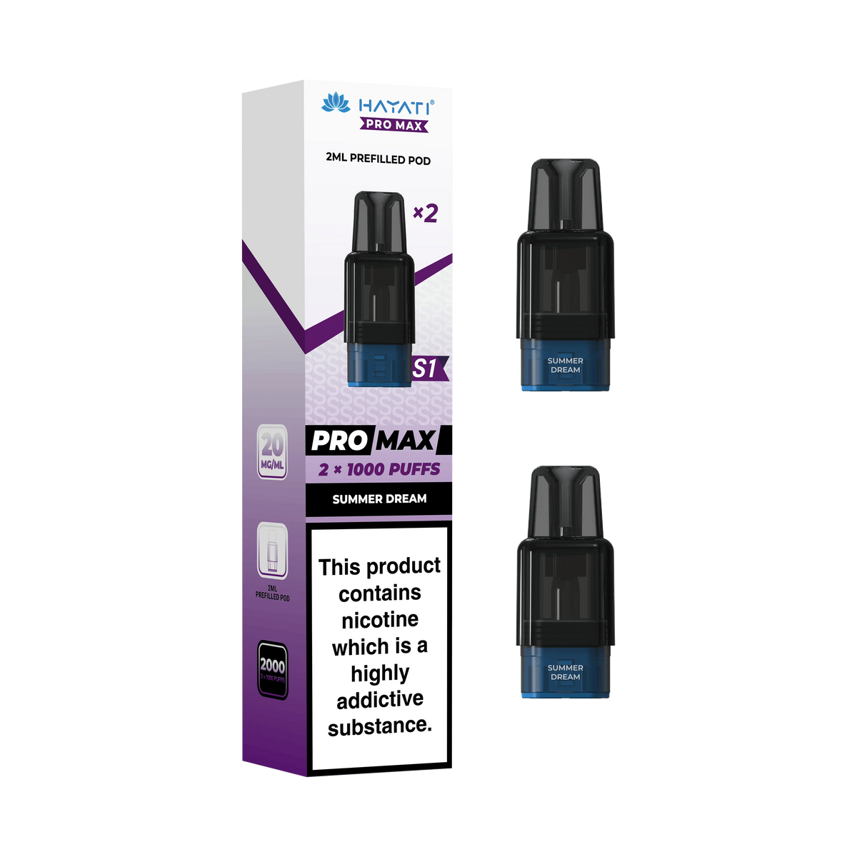 Hayati Pro Max S1 Replacement Refill Pods Vape At Door