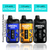 Three VB Angel 20000 Puffs 2 in 1 Prefilled Pod Kit in blue, gold, and black with pricing information on a white background.