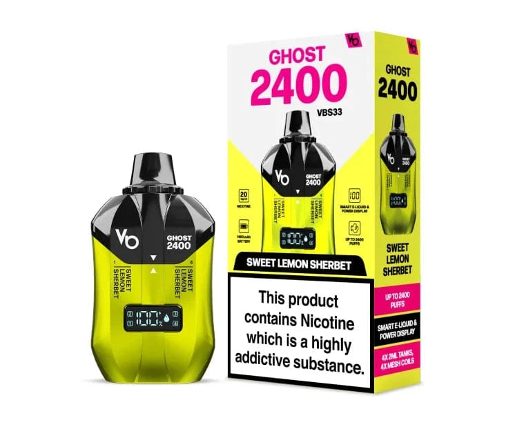 Vape Bars Ghost 2400 Puffs 4 in 1 Disposabe Vape Sweet Lemon Sherbet