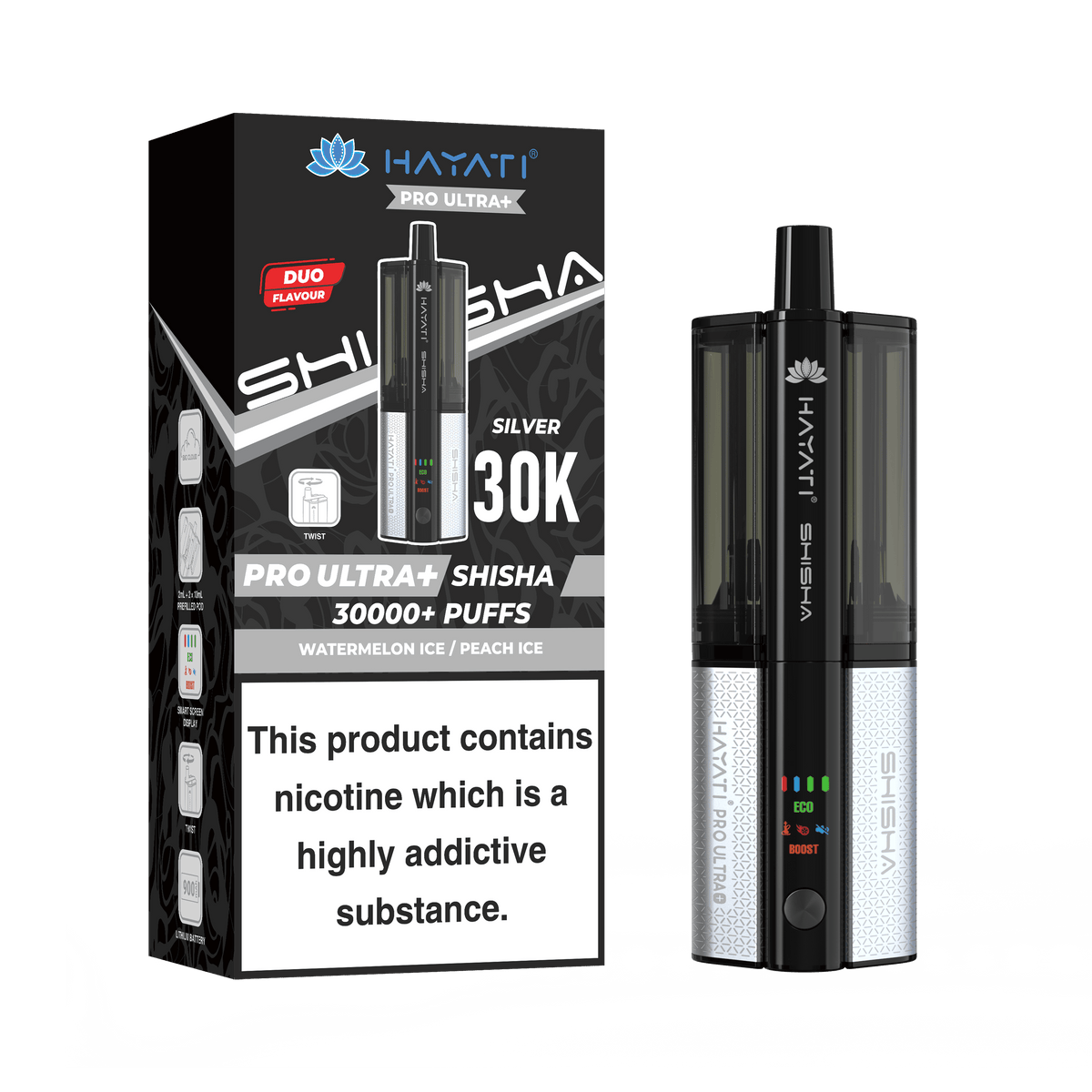 Hayati Pro Ultra Plus Shisha 30k Puffs Prefilled Pod Kit
