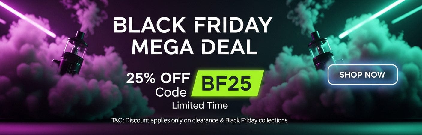 Black Friday promotional banner with discounts and a 'Shop Now' button.