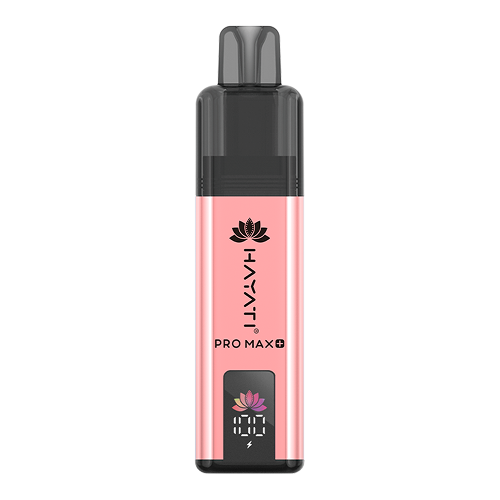 A pink and black Hayati Pro Max+ 4000 vape device shown vertically against a plain white background.