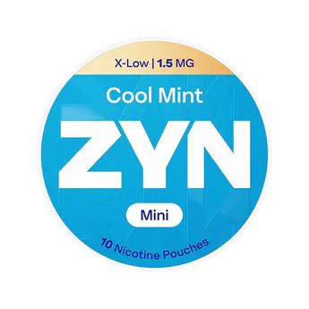 ZYN Cool Mint Mini nicotine pouches packaging on a white background