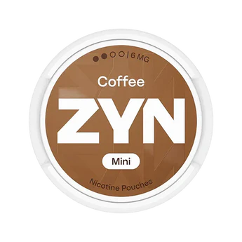 ZYN Coffee Mini nicotine pouches packaging on a white background
