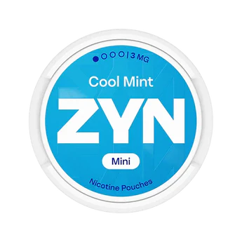 ZYN Cool Mint nicotine pouches packaging on a white background