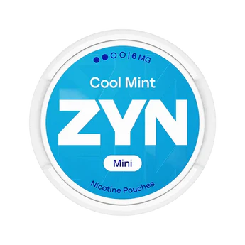 ZYN Cool Mint nicotine pouches container on a white background