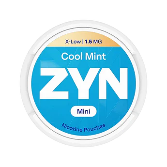 ZYN Cool Mint nicotine pouches packaging on a white background