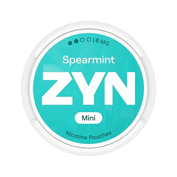 ZYN Spearmint Mini nicotine pouches container on a white background