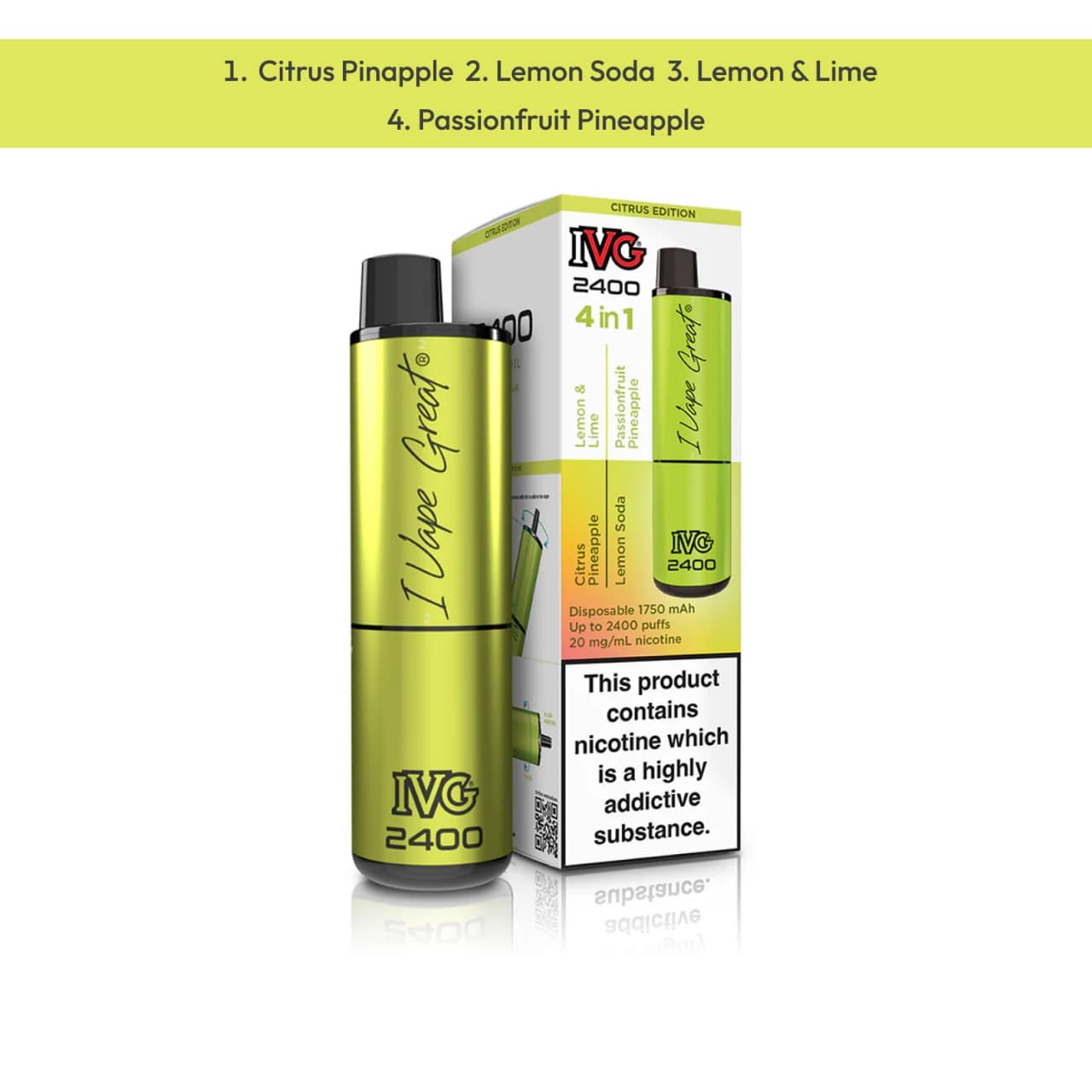 Ivg 4 in 1 2400 Puffs Citrus Edition