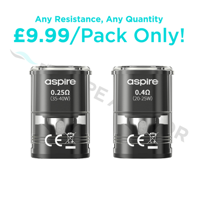 Two Compatible pods of aspire magnum with pricing details on a white background.