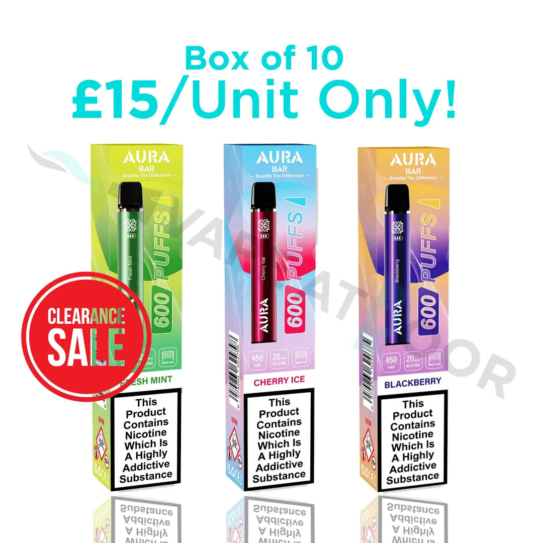 Crystal Prime Aura Bar 600 Puffs (Box of 10) - Vape At Door Crystal Prime Aura Bar 600 Puffs (Box of 10) - Vape At Door