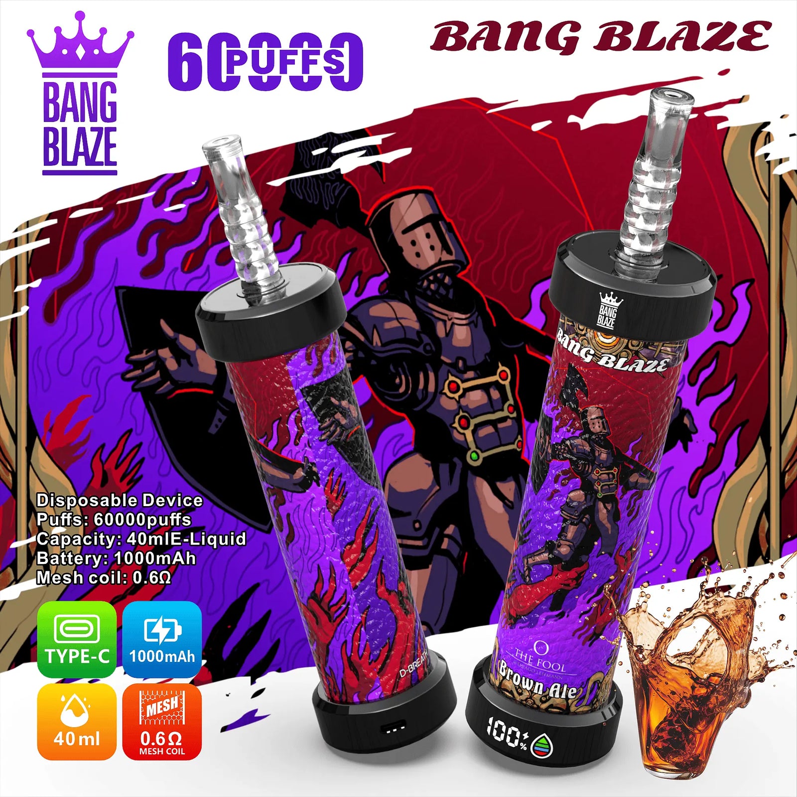 Bang Blaze 60K Shisha Vape (60,000+ Puffs) Vape At Door