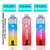 Three colorful Crystal Prime Aura Bar 10k Prefilled Pod Kits with pricing and discount information on a white background.