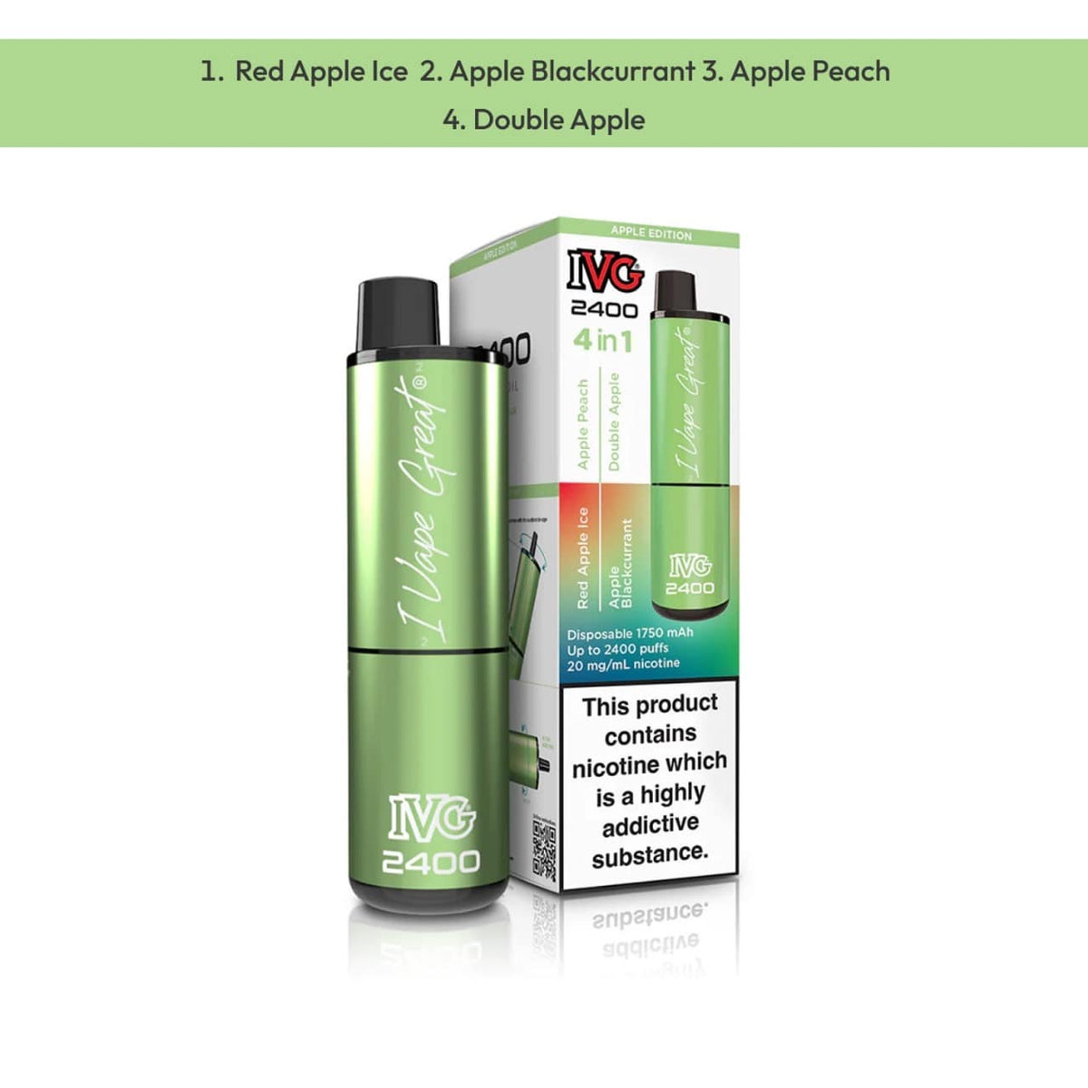 Ivg 4 in 1 2400 Puffs Apple Edition