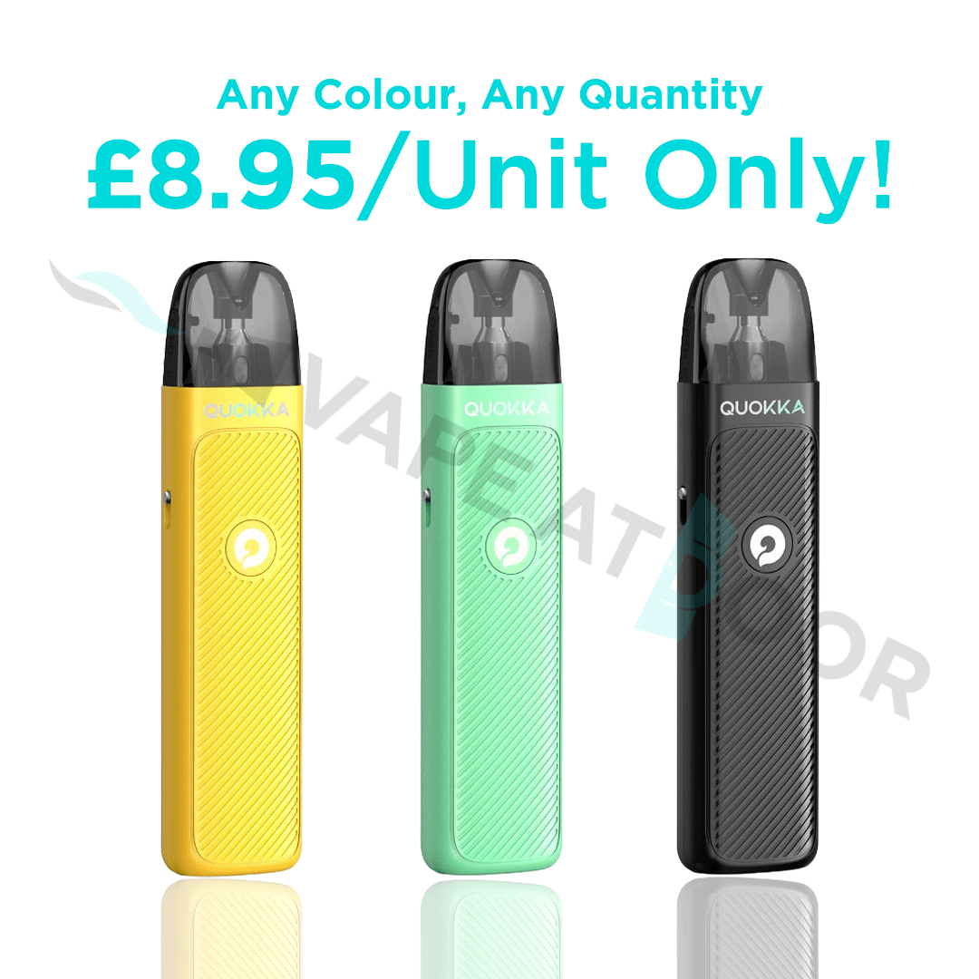 Three Multi Colour hayati quokka lite Vape Kit with Price Tags