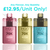 Three HQD Glow Air 70K vape devices in pink, yellow, and blue on a white background with promotional text.