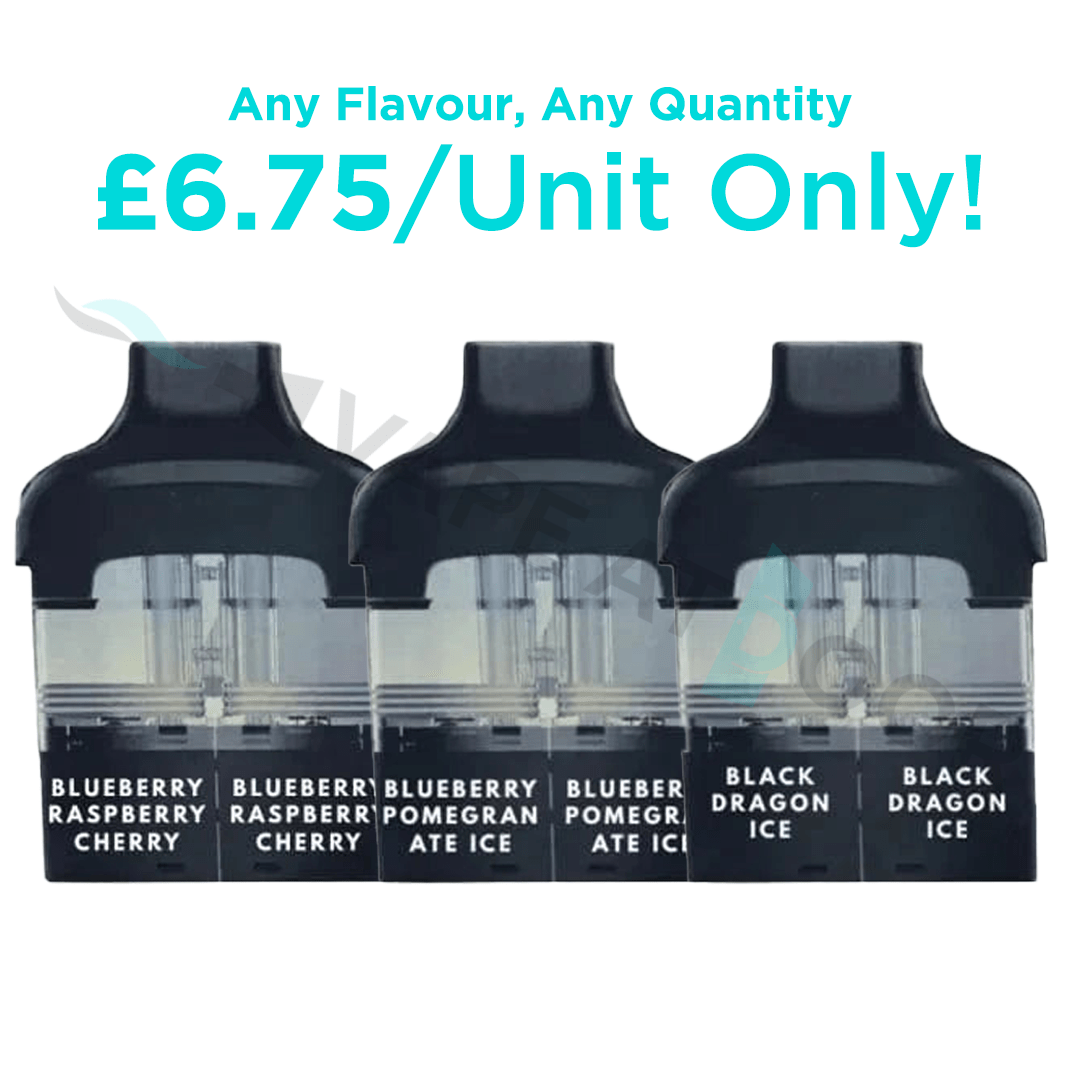 Three JNR Ace 36k Replacement pods with flavor options on a white background, promotional text displayed.