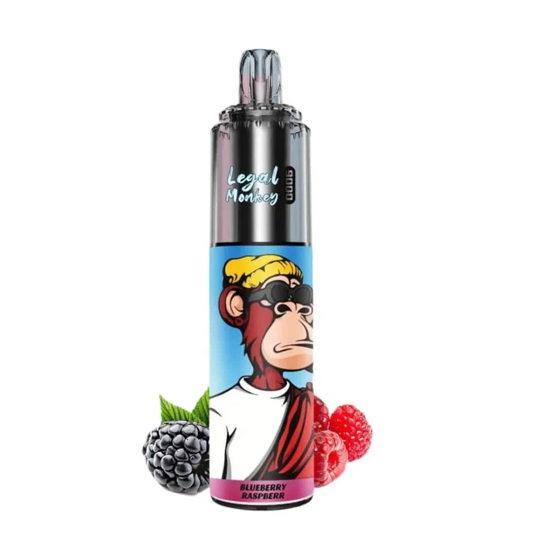 Legal Monkey 9k Puffs Blueberry Rasdpberry Flavour