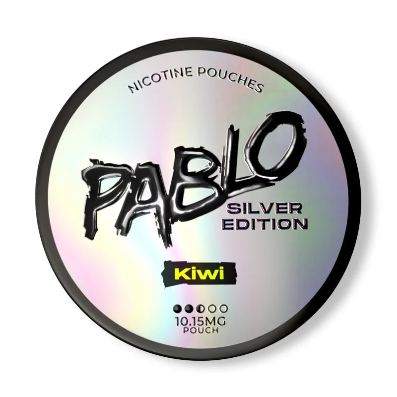 Pablo nicotine pouches container with 'Silver Edition' text on a white background