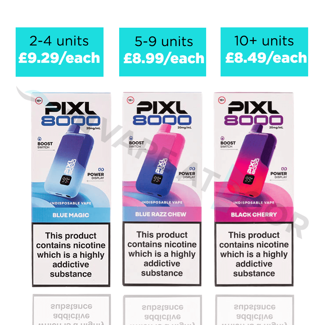 Pixl 8000 Puffs Prefilled Pod Vape Kit Multibuy Deal 