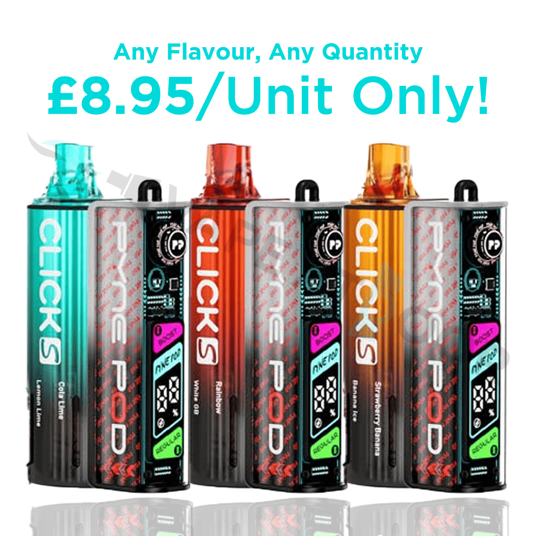 Pyne Pod Click S 30k Devices with 8.95 price tag on a white background.