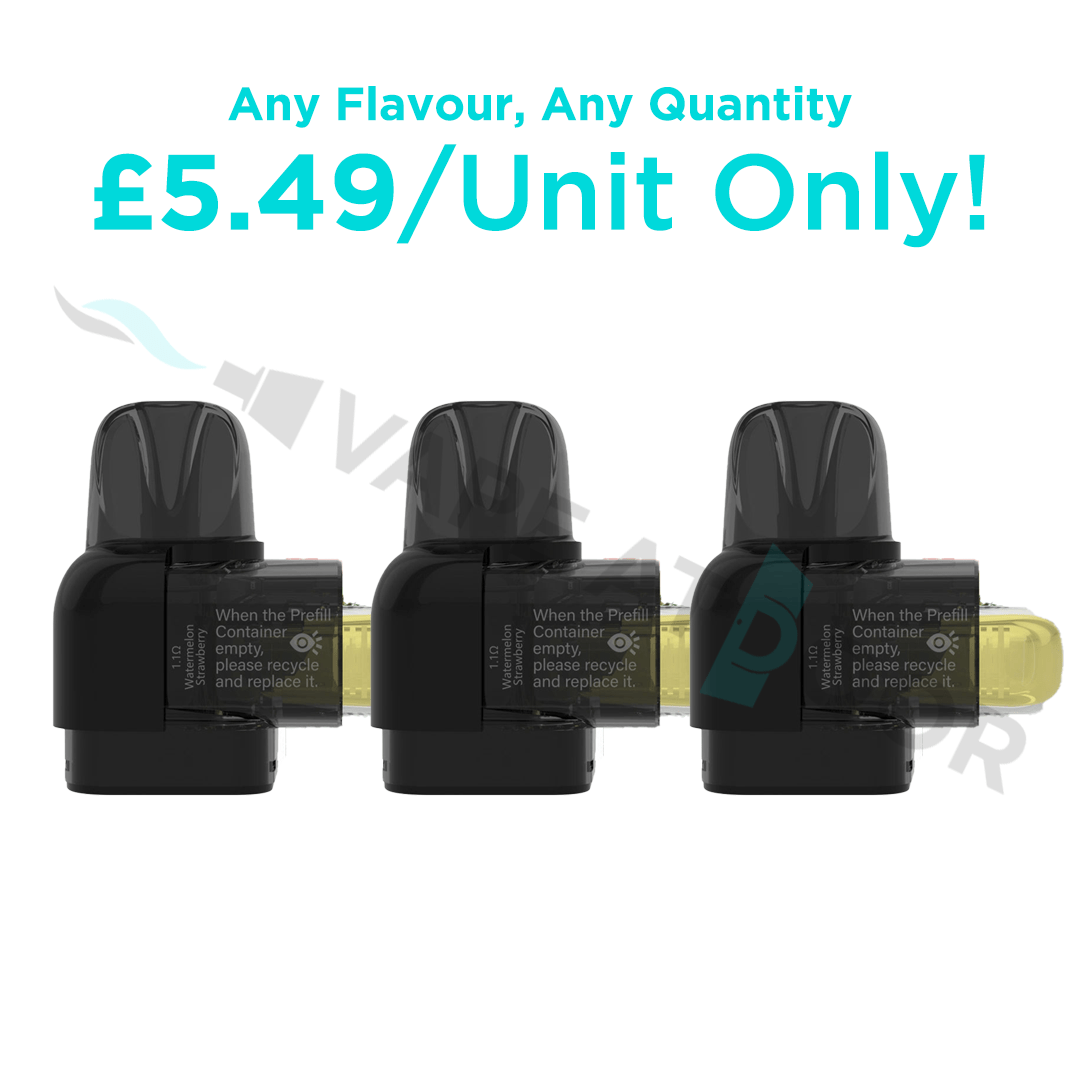 Three black Sikary S10000 replacement pods with a promotional text about price and quantity on a white background.