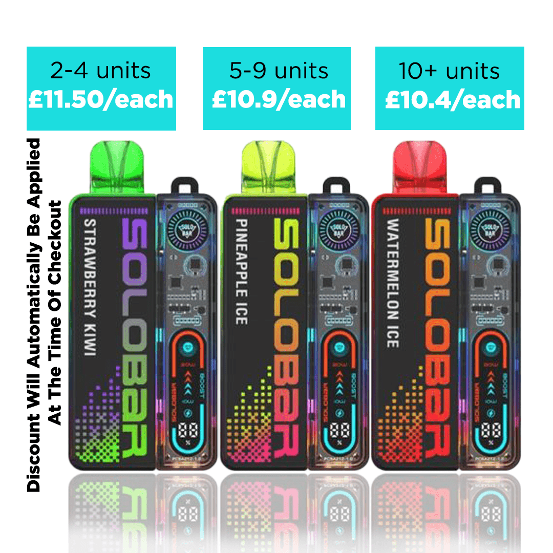 Solobar Boost 30k Puffs Now available at Vape at Door UK and the image is showing Multibuy Deal