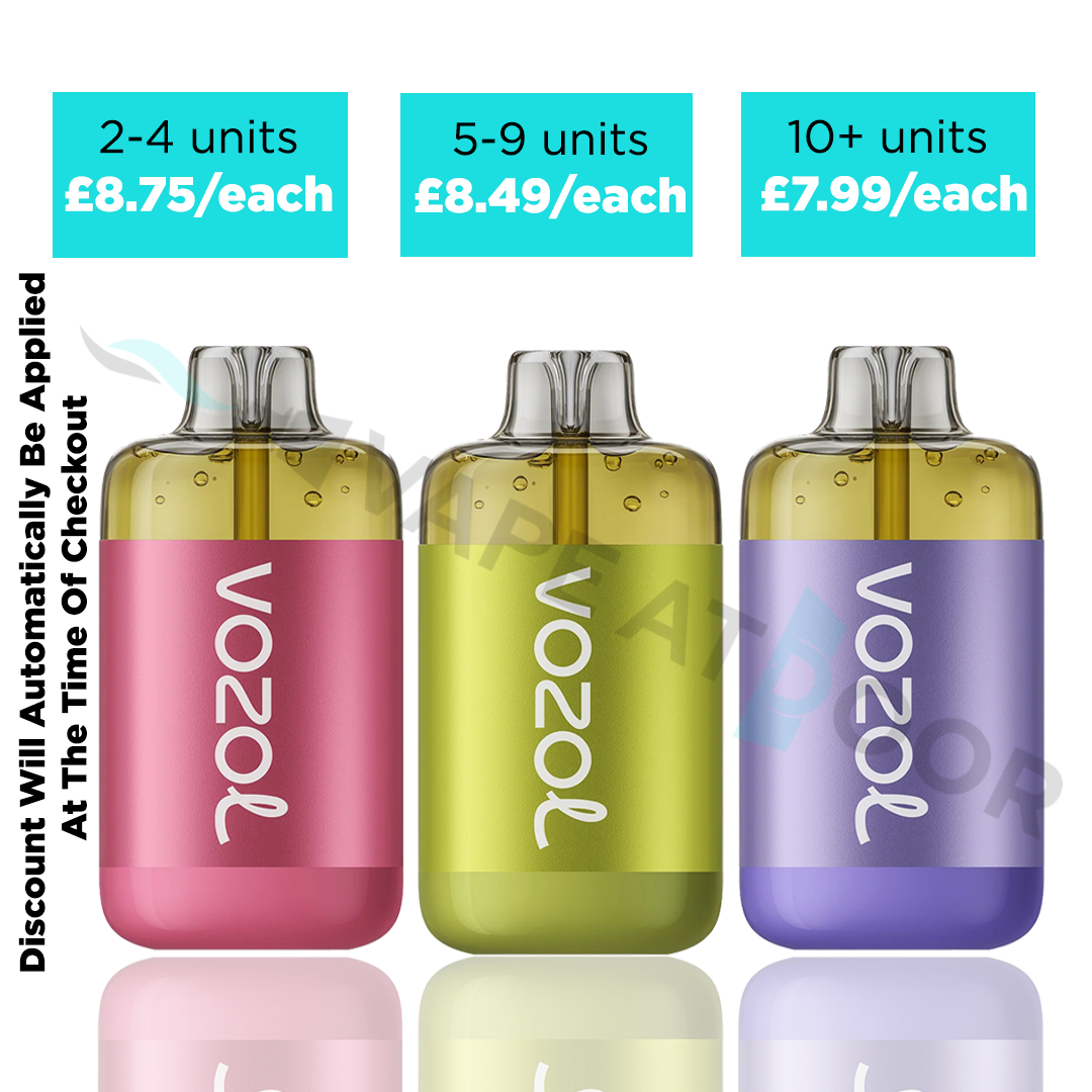 Three Vozol switch lite 10k devices shown side by side in pink, yellow-green, and purple colors, with pricing information displayed above on a white background.