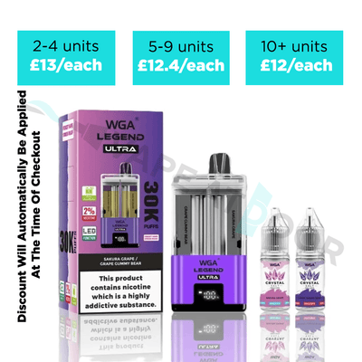 WGA Legend Ultra 30000 Puffs Disposable Vape available at vape at door uk