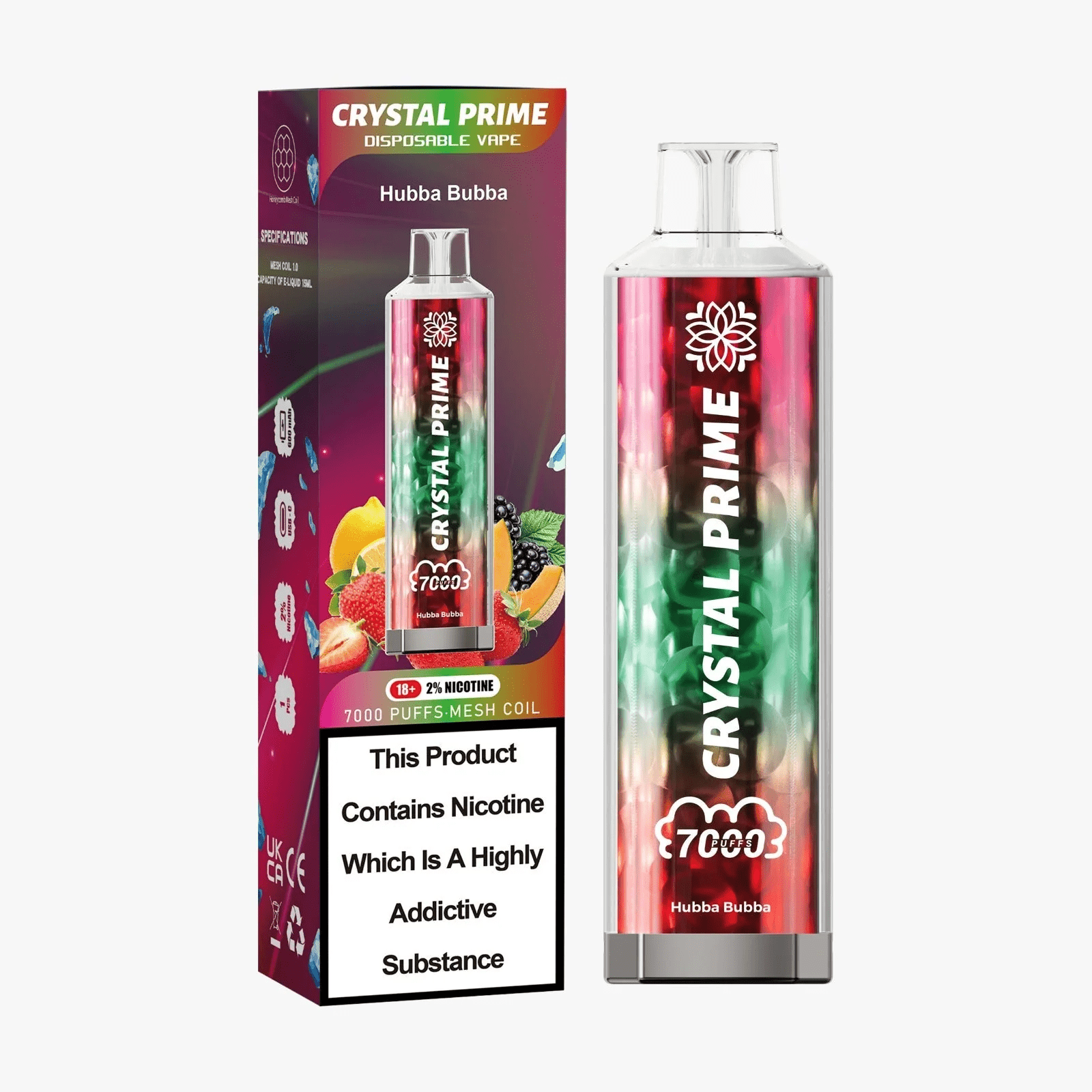 Crystal Prime 7000 Puffs Hubba Bubba Flavour