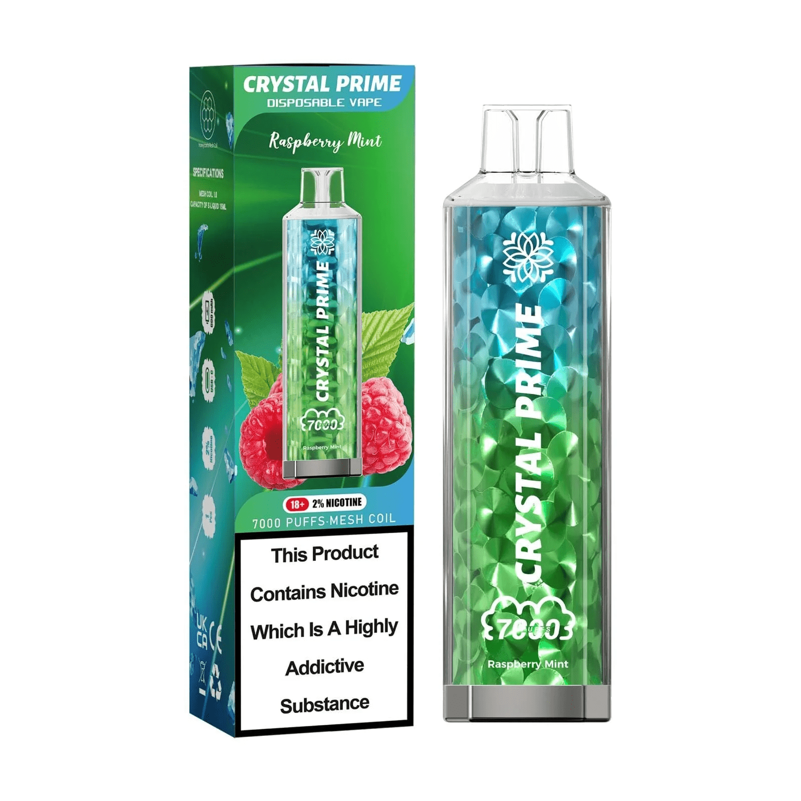 Crystal Prime Raspberry Mint Flavour